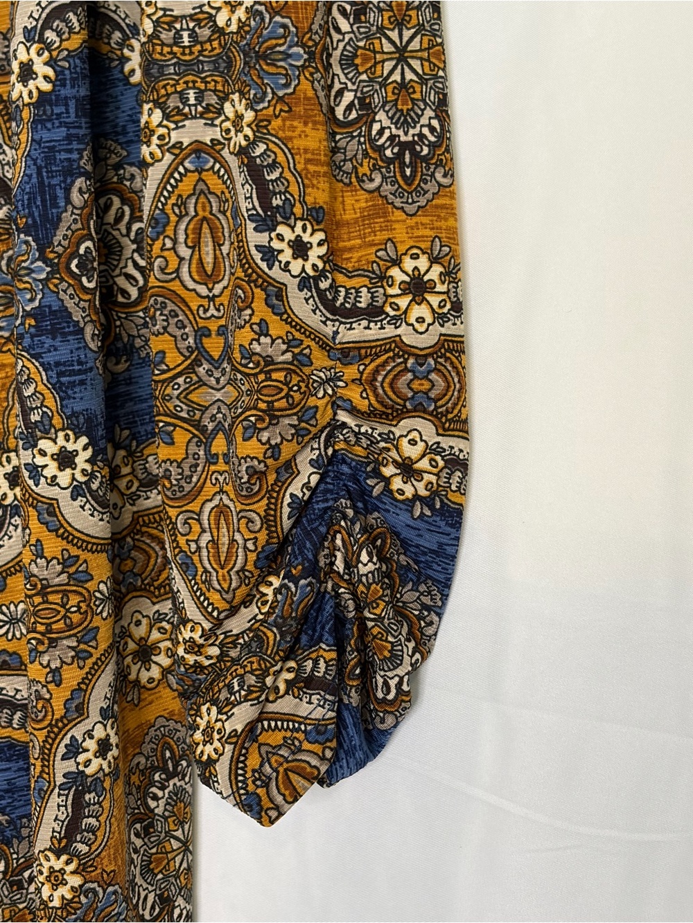 Boho Paisley Open Front top - Navy & Mustard - Picture 4 of 5